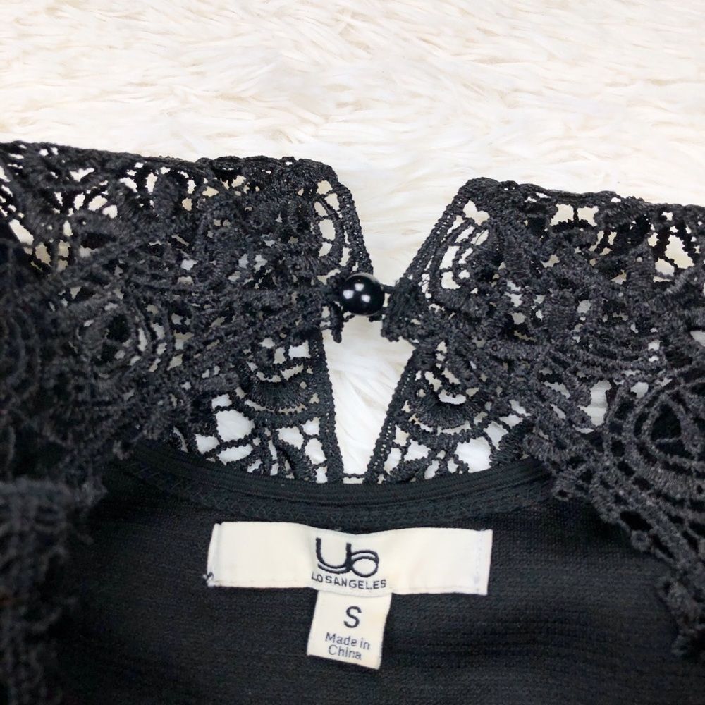 Ya Los Angeles Black Lace Fit And Flare Pleated Dress Size Small‎ - Picture 8 of 8
